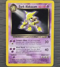 Dark Alakazam 18/82 Rocket Unlimited Rare Non-Holo Pokemon Card Vintage WOTC LP - Image 1