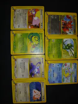 Pokemon TCG 2002 Mixed Lot 8 Cards Chansey, Rattata, Clefairy, Spinarak, Wooper - Image 1
