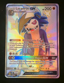 Lycanroc GX SV66/SV94 Hidden Fates Shiny Vault Full Art 2019 Pokemon Card - Image 1