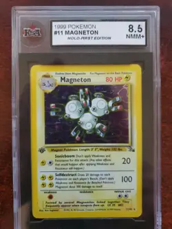 Magneton 1st Edition Fossil Holo Pokemon Card Base WOTC PSA BGS KSA 8.5 NM - Image 1