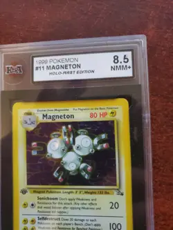 Magneton 1st Edition Fossil Holo Pokemon Card Base WOTC PSA BGS KSA 8.5 NM - Image 4