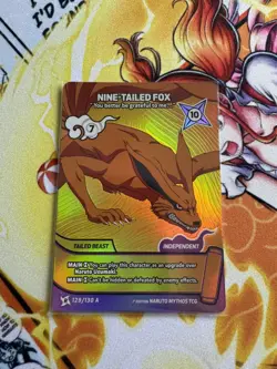 Naruto Mythos Card Nine-Tailed Fox Kurama 129/130 A Art Rare / Alt Art - Image 1