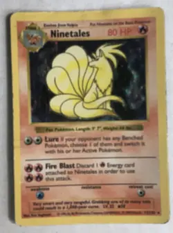 Ninetales “Missing 80” Error Misprint - Damaged Pokemon Tcg Base Set Shadowless - Image 1