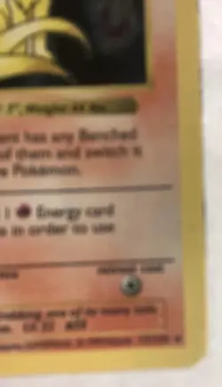 Ninetales “Missing 80” Error Misprint - Damaged Pokemon Tcg Base Set Shadowless - Image 3