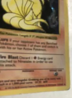 Ninetales “Missing 80” Error Misprint - Damaged Pokemon Tcg Base Set Shadowless - Image 4