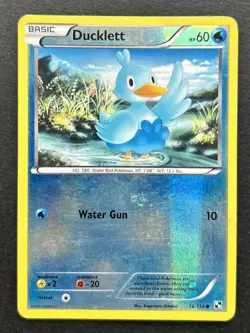 Ducklett 36/114 Common - Pokemon TCG Black & White - Reverse Holo - MP - Image 1
