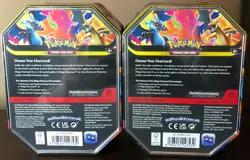 (LOT OF 2) Pokemon TCG: Mega Charizard X & Y EX Tins Brand New Factory Sealed - Image 2