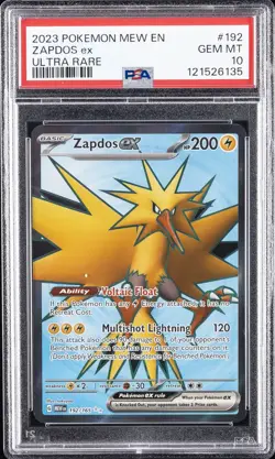 2023 POKEMON MEW EN-151 ULTRA RARE #192 ZAPDOS EX PSA 10 - Image 1