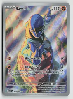 Sawk 130/086 Pokemon SV: White Flare Illustration Rare NM - Image 1