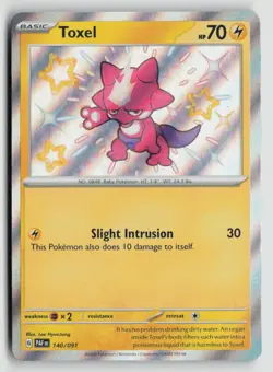 Toxel 140/091 Pokemon SV: Paldean Fates Shiny Rare NM - Image 1