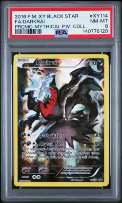 2016 POKEMON XY BLACK STAR PROMO MYTHICAL POKEMON COLL FULL ART/DARKRAI PSA 8 - Image 1