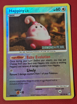 Pokemon TCG - Happiny - 52/123 Burger King Promo Stamp - Mysterious Treasure LP - Image 1