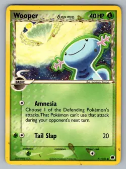 Wooper 71/101 Common Dragon Frontiers Pokemon MP - Image 1