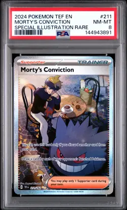 Morty's Conviction 211/162 Special Illustration Rare Pokemon PSA 8 *891 - Image 1