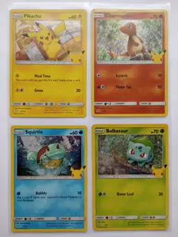 Pokemon Pikachu Charmander Squirtle Bulbasaur Mcdonalds Holographic Set - NM - Image 1