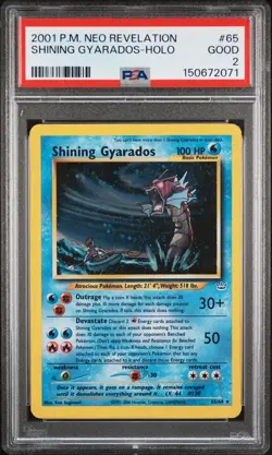 2001 Pokemon Neo Revelation Shining Gyarados Holo 65/64 PSA 2 English - Image 1