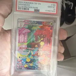 Pokemon TCG Sawsbuck 166/162 SV05 Temporal Forces Illustration Rare Holo PSA 10 - Image 1