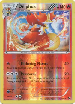 Pokemon - Delphox - 13/124 - Holo Rare - Reverse Holo - XY - Fates Collide - NM - Image 1