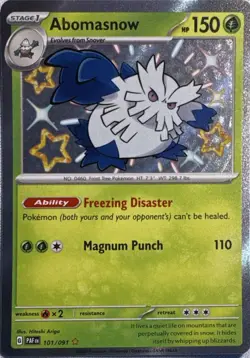 Abomasnow 101/091 Shiny Rare Paldean Fates Pokemon Near Mint - Image 1