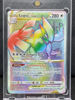 Lugia VSTAR 202/195 Pokemon TCG SWSH12: Silver Tempest NM Rainbow Secret Rare - Image 1