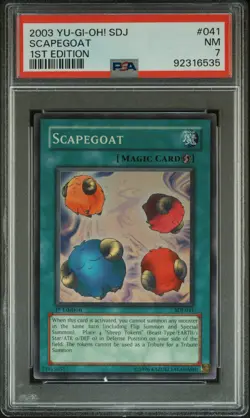 2003 YU-GI-OH! STARTER DECK: JOEY 1ST ED #041 SCAPEGOAT PSA 7 - Image 1