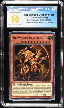 YuGiOh Winged Dragon of Ra KICO-EN065 King's Court Rare Graded CGC 10 PRISTINE - Image 3