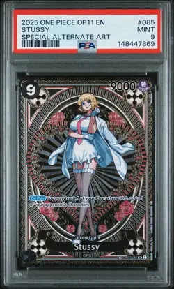 One Piece Stussy OP07-085 SP OP11 English PSA 9 SUPER RARE Divine Speed - Image 1