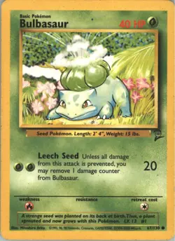Vintage Pokemon Card - 2000 Pokemon TCG - Base Set 2 BULBASAUR 67/130 - Image 1