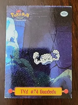 DMG! 1999 Topps Pokemon TV Animation Edition #74 Geodude #TV6 Textured FOIL - Image 1