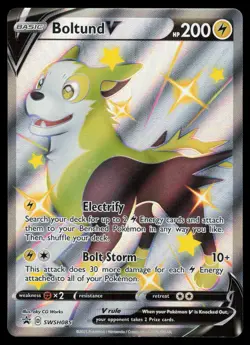 Boltund V SWSH085 Ultra Rare Pokemon Black Star Promo LP - Image 1