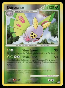 Dustox 25/130 Reverse Holo Rare Pokemon Diamond and Pearl LP - Image 1
