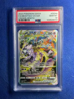 PSA 10 Mewtwo Vstar GG44 Pokemon Sword Shield Crown Zenith Galarian Gallery - Image 1