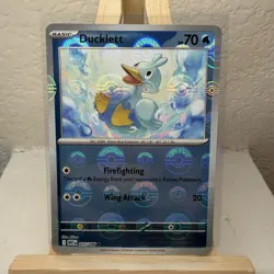 Ducklett 25/86 White Flare Pokeball Holo Pokemon TCG - Image 1