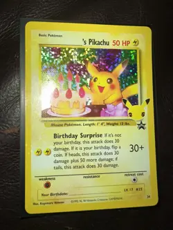 Pokemon Pikachu TCG Holo Rare Birthday Celebrations Card #24 NM/Mint Condition - Image 2