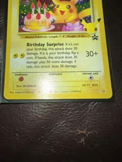 Pokemon Pikachu TCG Holo Rare Birthday Celebrations Card #24 NM/Mint Condition - Image 4