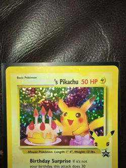 Pokemon Pikachu TCG Holo Rare Birthday Celebrations Card #24 NM/Mint Condition - Image 5