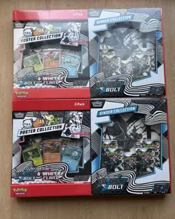 Pokemon Black Bolt & White Flare Binder + Poster Collection Sam's Club Bundles - Image 1