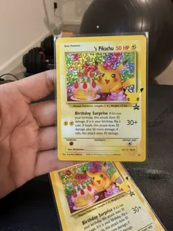 Birthday_'s Pikachu 24 Pokemon Celebrations Holo Black Star Promo Rare Fast Ship - Image 1