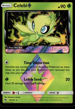 Celebi Prism Star 19/214 Prism Star Pokemon Lost Thunder LP - Image 1