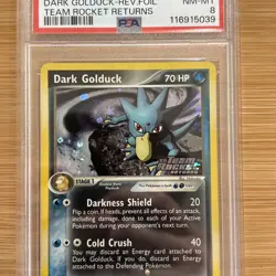Pokemon Dark Golduck EX Team Rocket Returns Reverse Holo #35 PSA 8 - Image 2
