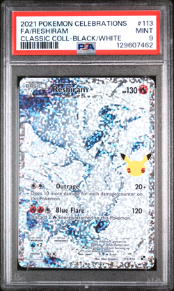 Fa/Reshiram Pokemon Celebrations Classic Collection 113 NM PSA 9 - Image 1