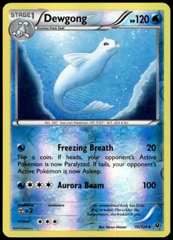 Dewgong 16/124 Uncommon Fates Collide Pokemon Reverse Holo LP - Image 1