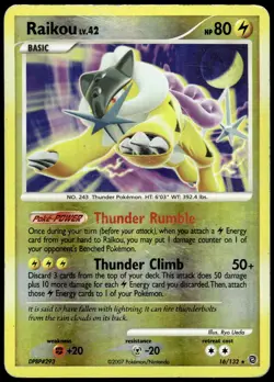 Raikou 16/132 Holo Rare Secret Wonders Pokemon Reverse Holo HP - Image 1