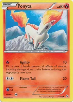 Pokemon TCG Ponyta 14/106 XY Flashfire Regular Common HP - Image 1
