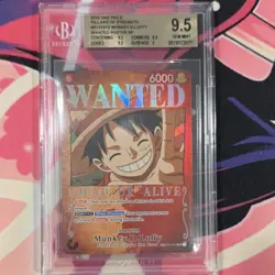 Monkey.D.Luffy Pillars of Strength SP Wanted Poster BGS Beckett 9.5 ST01-012 - Image 1