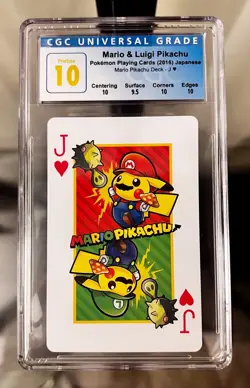 Pokemon Mario Pikachu - Jack of Hearts Super Rare Card slab ONE OF A KIND! - Image 1