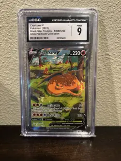 CGC 9 MINT Charizard V SWSH260 FULL ART HOLO 260 SWSH PROMO Pokemon Card b - Image 1