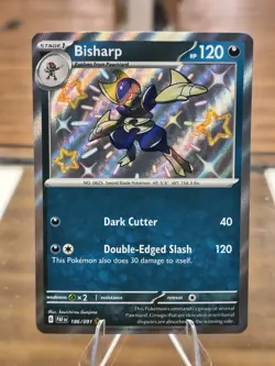 Bisharp 186/091 Paldean Fates Shiny Holo Pokemon Card Mint Free Shipping! - Image 1