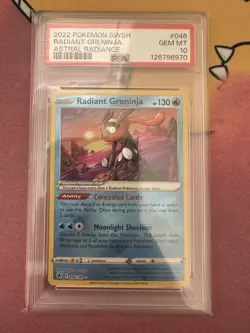 Pokemon Radiant Greninja Holo Rare Card Swsh10: Astral Radiance 046/189 PSA 10 - Image 1