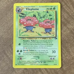 Pokemon Vileplume Reverse Holo Southern Islands 17/18 70 HP Eng Card w/swirl 🌀 - Image 1